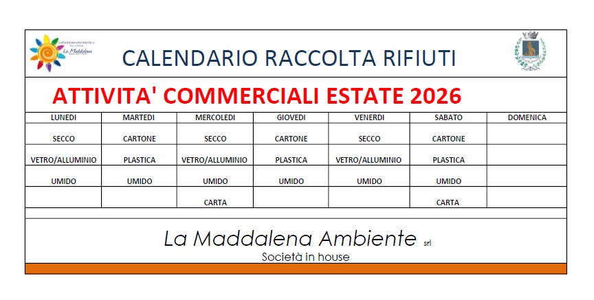 CALENDARIO COMMERCIALE ESTATE 2026 Image